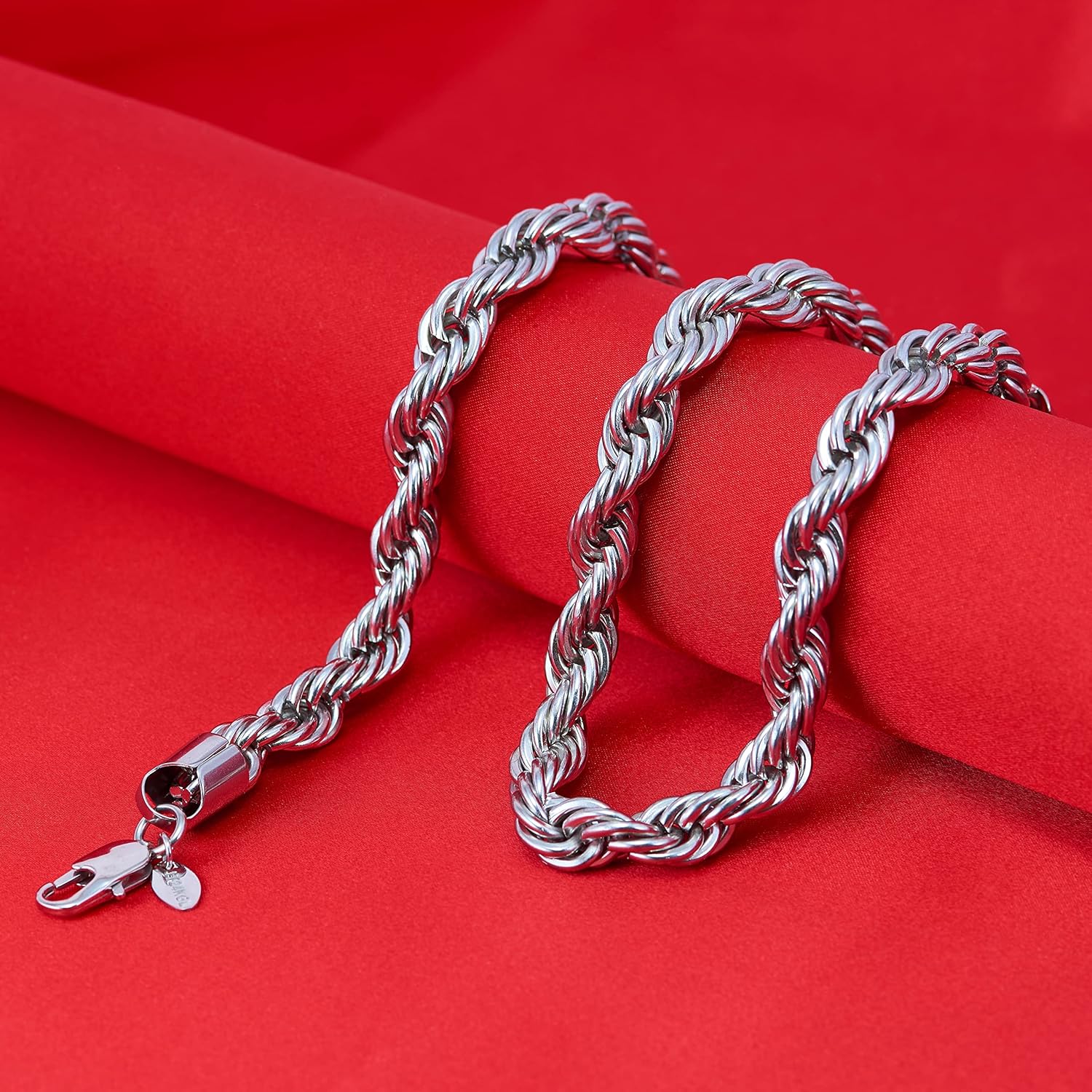 LIFETIME JEWELRY 9mm Rope Chain Necklace 24k Real Gold Plated for Women and Men - Image 3