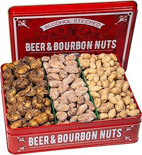 Nuts Gift Basket for Men - Cashews, Almonds, Peanuts in Unique Tin Gift Box – Birthday Gift for Men, Food Gift Basket for Men, Dad, Care Package, Assorted Nuts, Healthy Snack Gift Basket