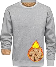 Libin Men's Hooded Winter Warm Fleece Sweatshirt Crew Neck Thermal Lined Sports Top Basic Sweaters Long Sleeve