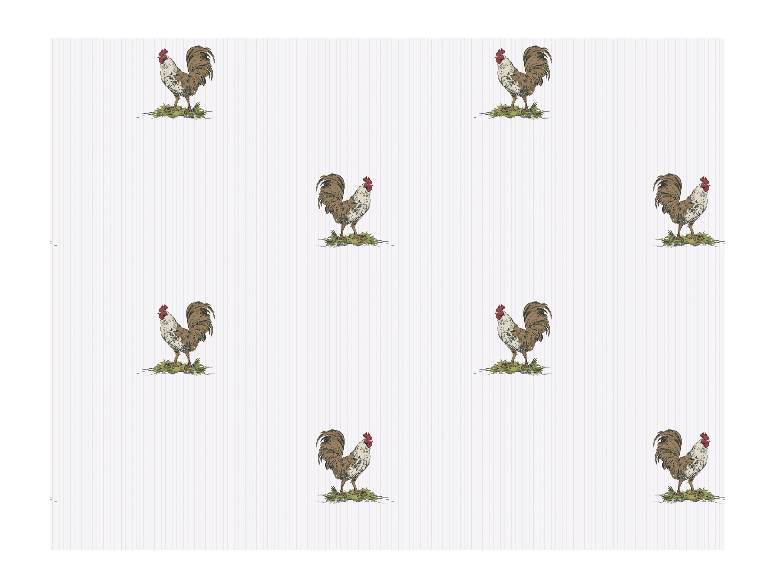 Papier peint préencollé coq York AT4214 pour une cuisine style maison de campagne
