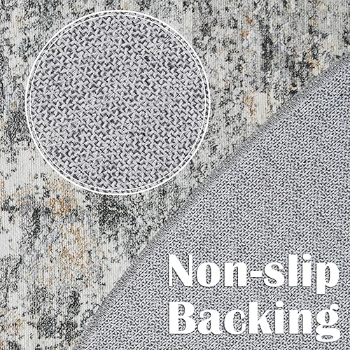 Vista 32 de jinchan Alfombra de pasillo de 2 x 6 pulgadas, lavable, moderna, abstracta, gris, con estampado múltiple, alfombra para interiores, contemporánea