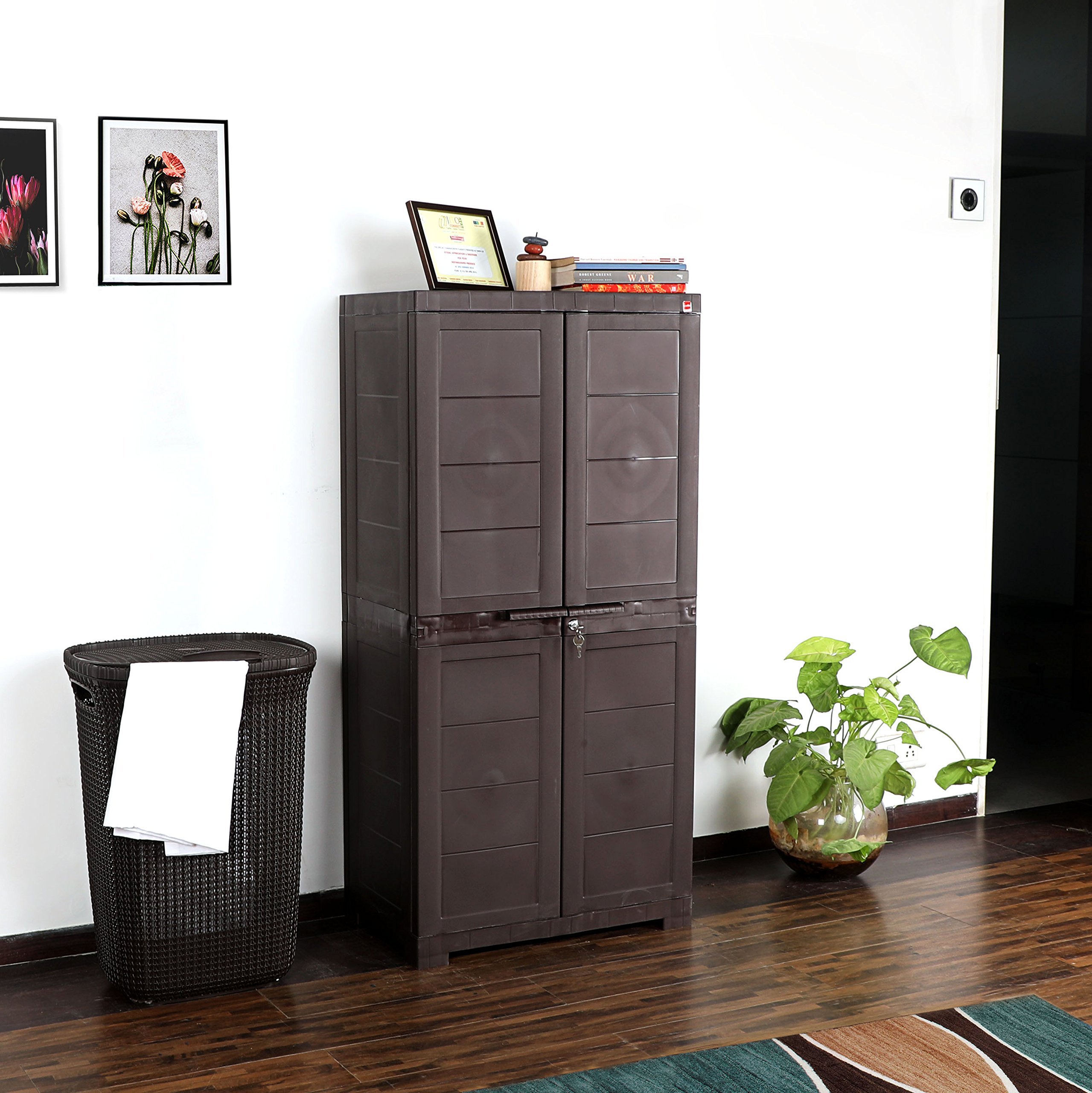 Novelty Plastic Big 2 Door Cupboard - Brown