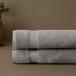 100% Organic Cotton Bath Towel Set | Bathroom Luxury Towel Set of 6 | GOTS Certified | Hotel Premium Towels | 700 GSM | 2 Bath Towels 30 x 56 | 2 Hand Towels 16 x 30 | 2 Wash Cloths 13 x 13 | Ivory
