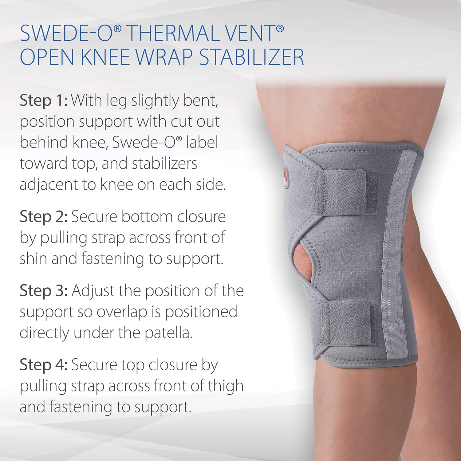 Swede-O Thermal Vent Open Knee Wrap Stabilizer - Medium