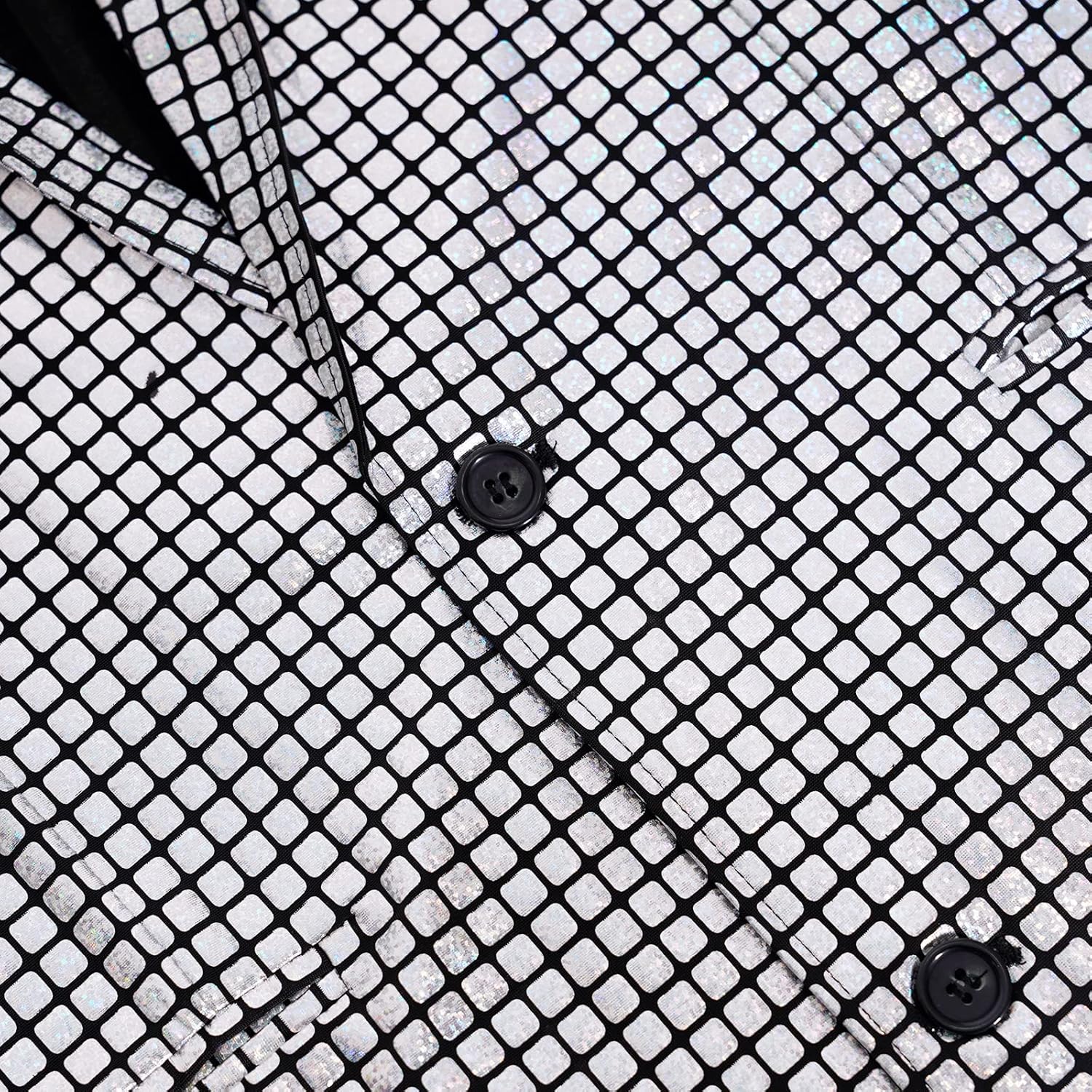 Men's Disco Costume Shiny Sequin Suits Set 70s Party Outfits - Image 5