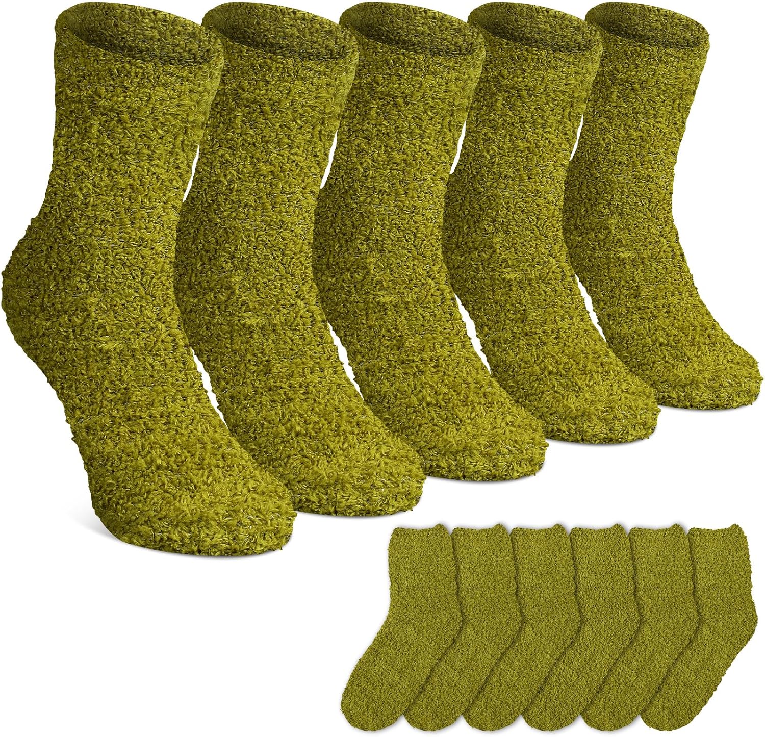 Suhine 12 Pairs Fuzzy Socks Winter Warm Socks Women Soft Stocking Plush Coral Fleece Gift for Christmas Winter Slipper Sleep