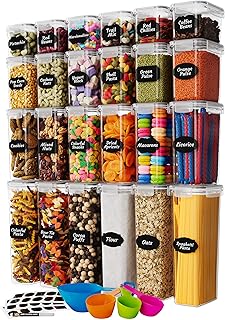 Airtight Food Storage Containers Set with Lids (24 Pack) for Kitchen and Pantry Organization - BPA Free Kitchen Canisters ...