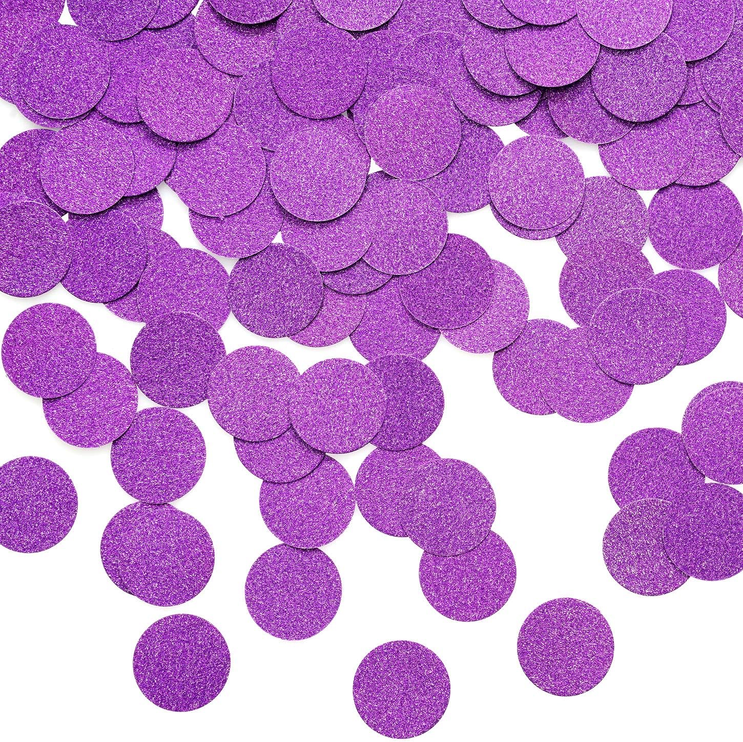 Purple Paper Table Confetti Circle Dots Glitter Table