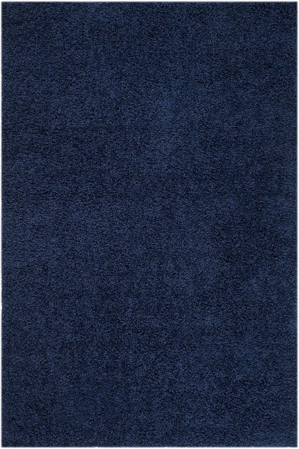 Navy 4' x 6' Hand-Knotted Shag Synthetic Rug