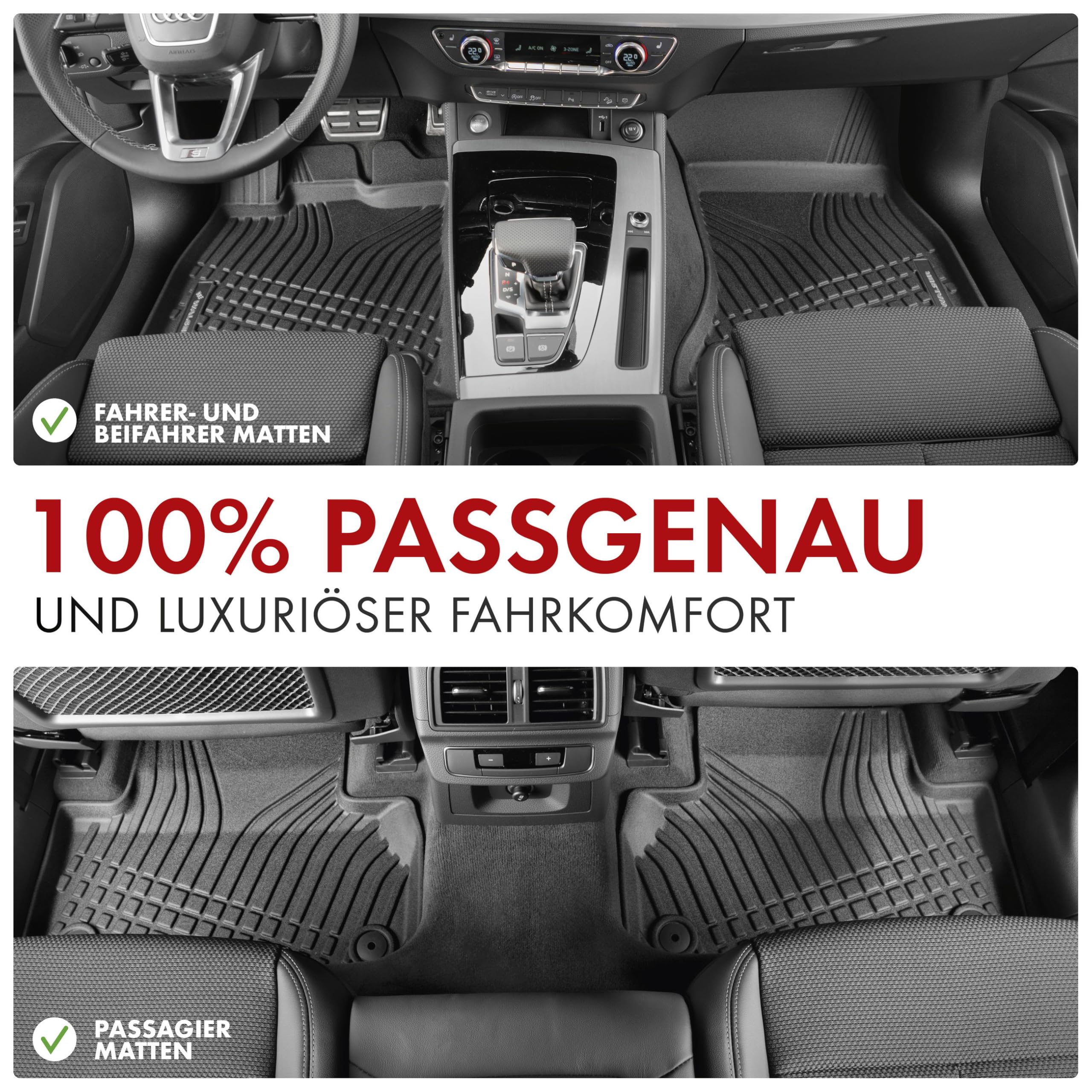 Walser Premium dywaniki samochodowe do Cupra Formentor (KM7) 07/2020-Dziś, Seat Leon (KL1) 11/2019-Dziś, 100% dopasowane gumowe dywaniki samochodowe - wykonane w UE, trwałe dywaniki samochodowe
