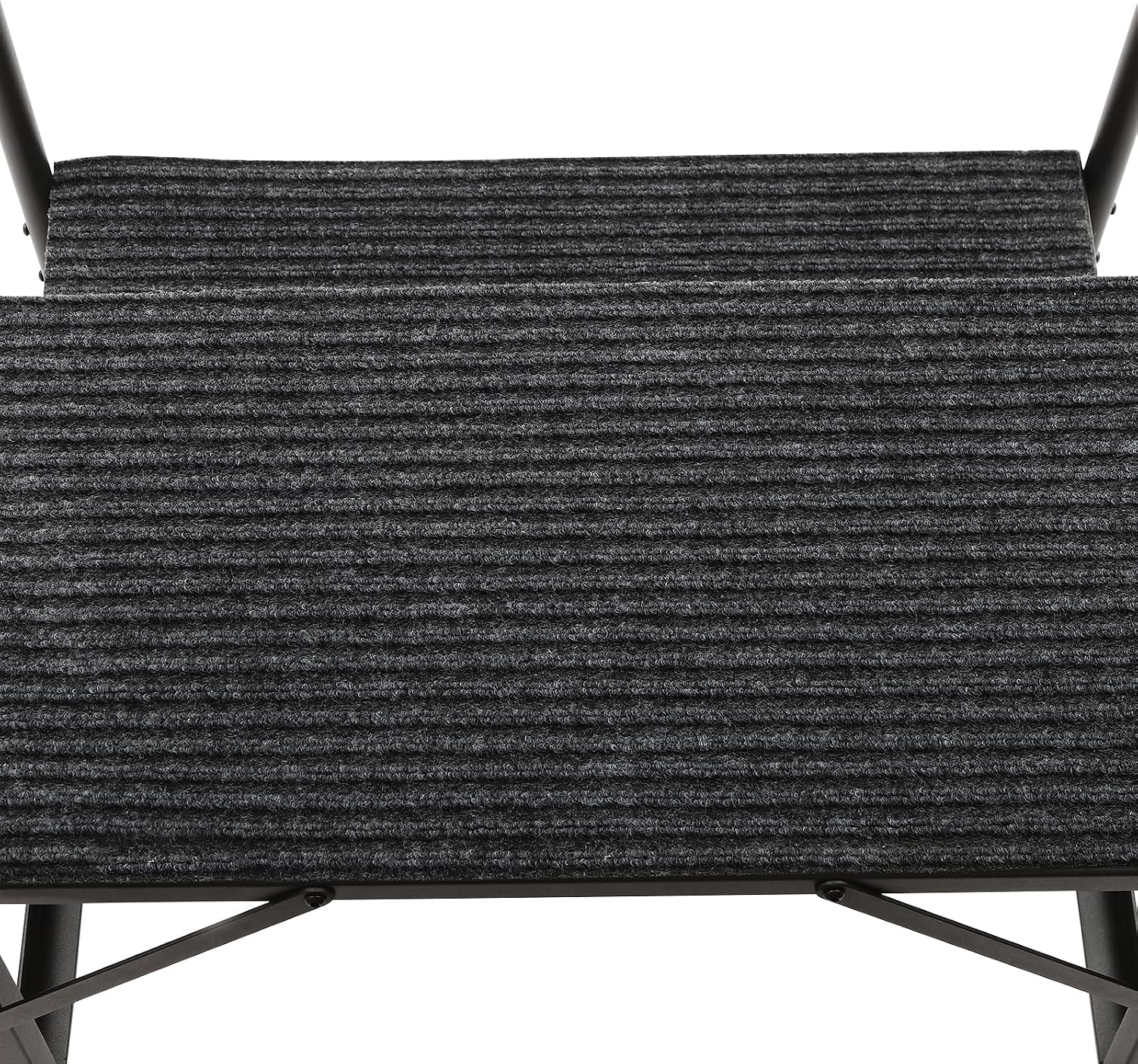 RV Steps with Two handrails, 2 Steps Mobile Home Stairs Steps Outdoor, Hot Tub Steps with handrail, Portable Stairs for Travel Trailer Camper with 2Pcs Non-Slip Step Mats