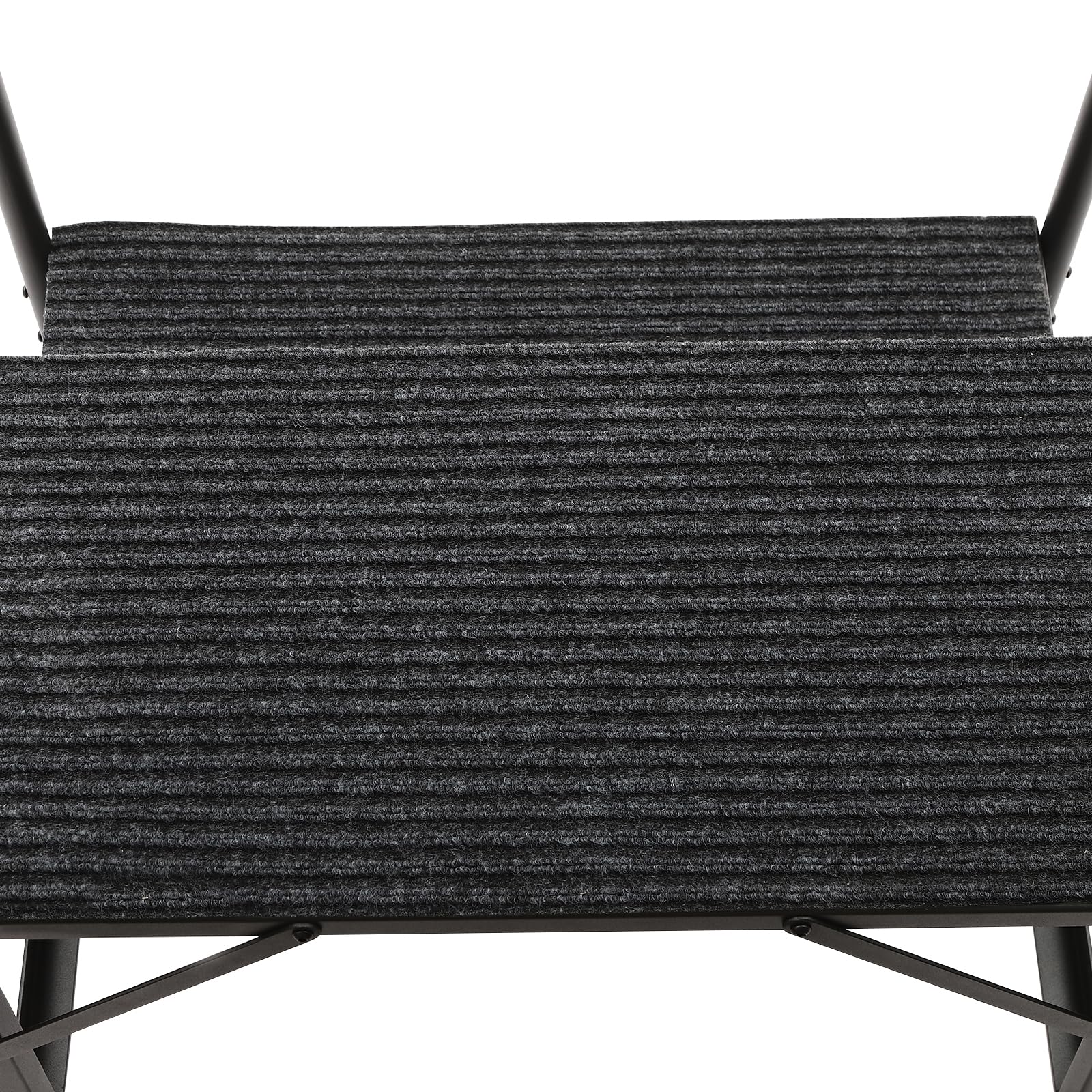 Escalera para autocaravana de 2 peldaños con pasamanos, 2 escalones móviles para exteriores, escalera de caravana con alfombrilla antideslizante, peldaños portátiles con cremallera, capacidad
