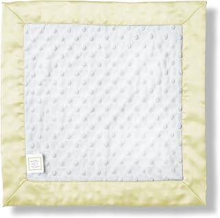 SwaddleDesigns Baby Lovie, Small Security Blanket, Plush Dots with Satin Trim, Pastel Yellow