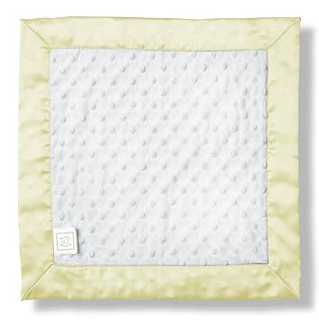 SwaddleDesigns Baby Lovie, Small Security Blanket, Plush Dots with Satin Trim, Pastel Yellow