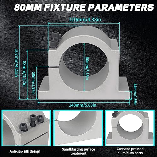 Miniatura 6 de RATTMMOTOR Kit de husillo y VFD, 2.2KW 220V Motor de husillo refrigerado por aire ER20 24000RPM+2.2KW 220V VFD Inversor monofásico a 3 Fase Variable