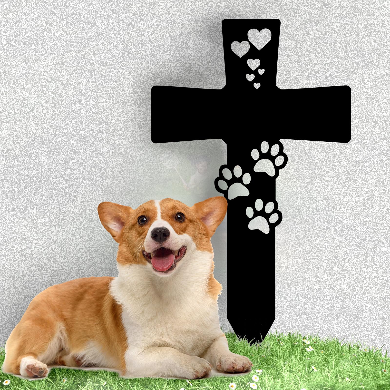 NoutAT Custom Pet Name Memorial Grave Stake Marker, Custom Pet Garden Metal Stake, Pet Memorial Metal Sign, Personalized Pet Memorial Stake, Outdoor Pet Garden Decor