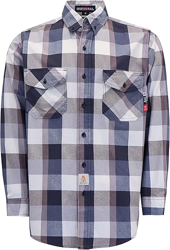BOCOMAL FR Shirts 100% C NFPA2112 7.5oz Camiseta ignífuga de soldadura para hombre