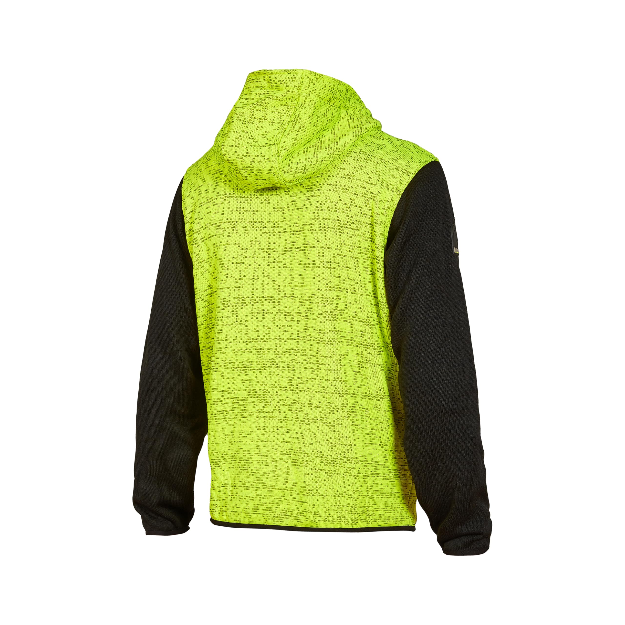 U-Power Rainbow, Full Zip Sweatshirt, with Large Pockets, Soft Fleece, Cotton Stretch Fabric, High Collar, Adjustable Hood, Comfortable Winterwear - YELLOW FLUO M
