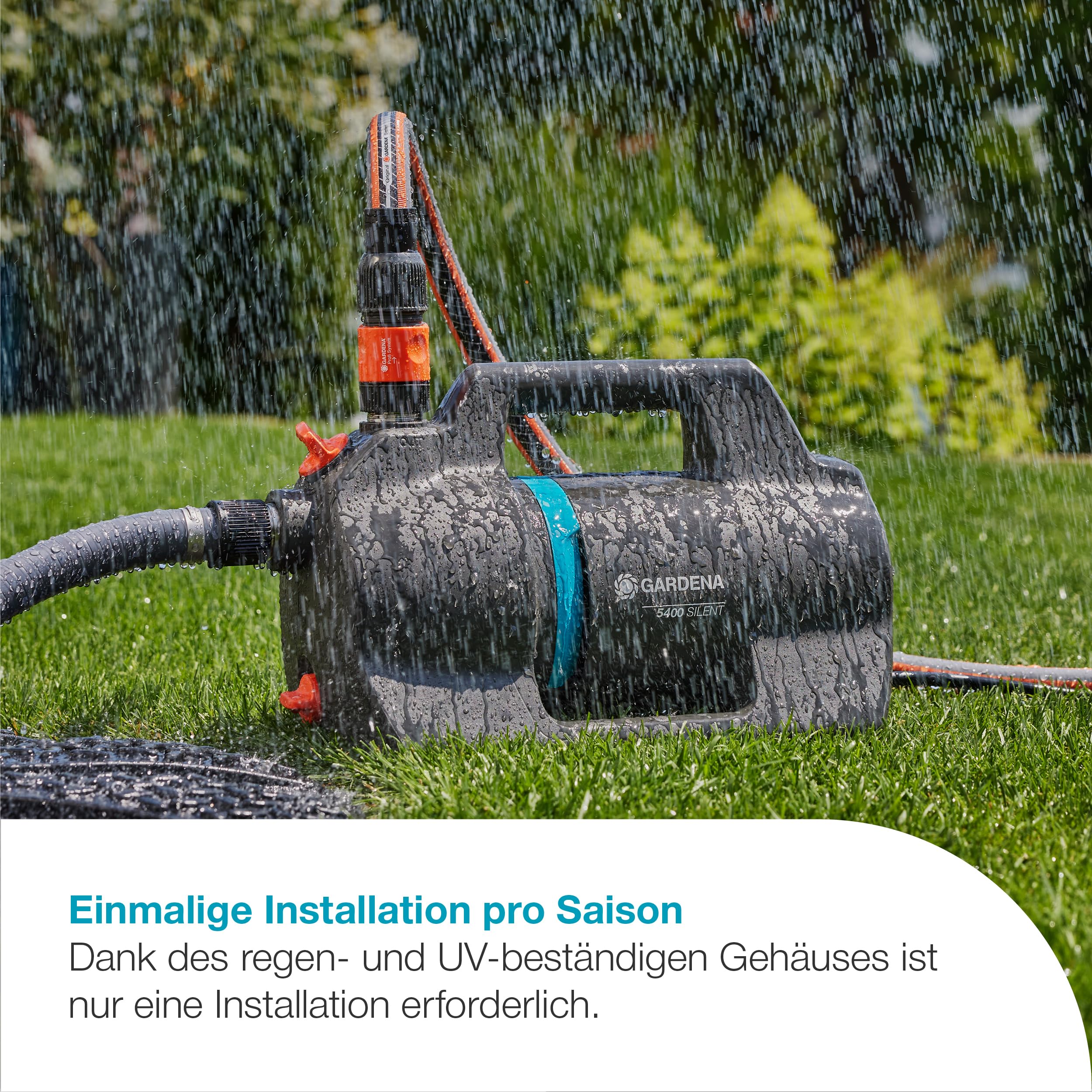 Gardena Gartenpumpe 5400 Silent Pumpen: 26% mehr Wasserdurchfluss bei gleichem Energieverbrauch im Vergleich zum Vorgänger-Modell*, Leise im Betrieb (09086-20)