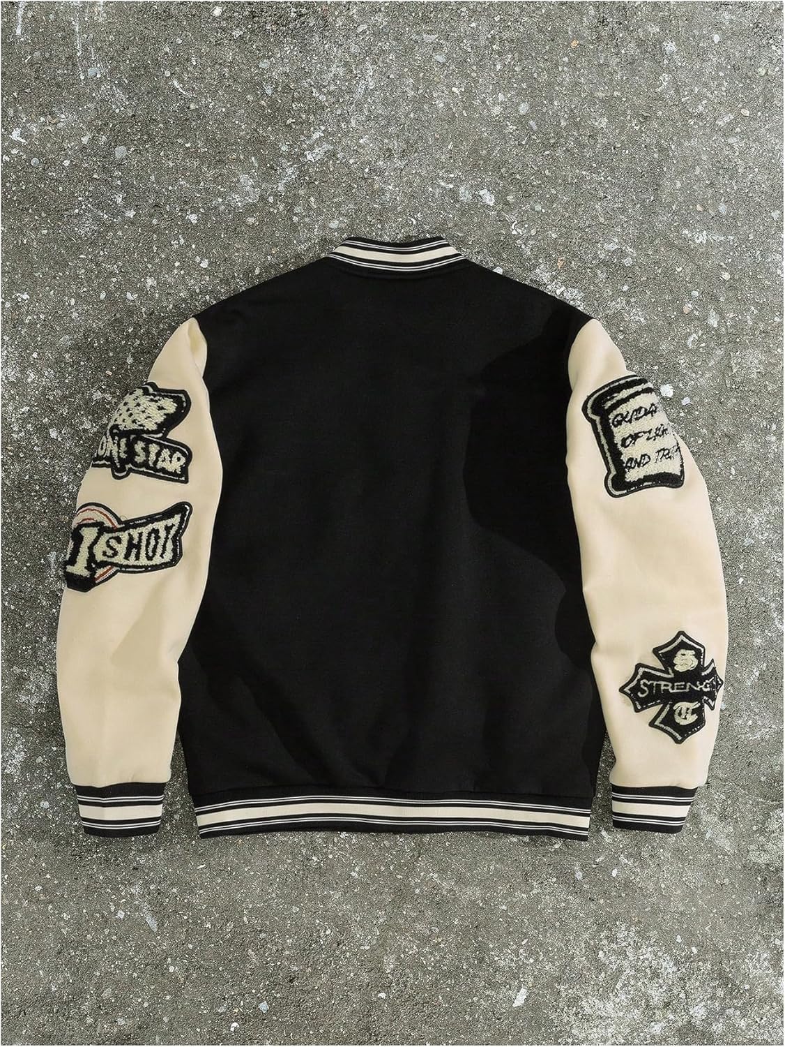 SOLY HUX Men's Letter Graphic Color Block Varsity Jacket Long Sleeve Y2k Streetwear Baseball Jacket - Image 2