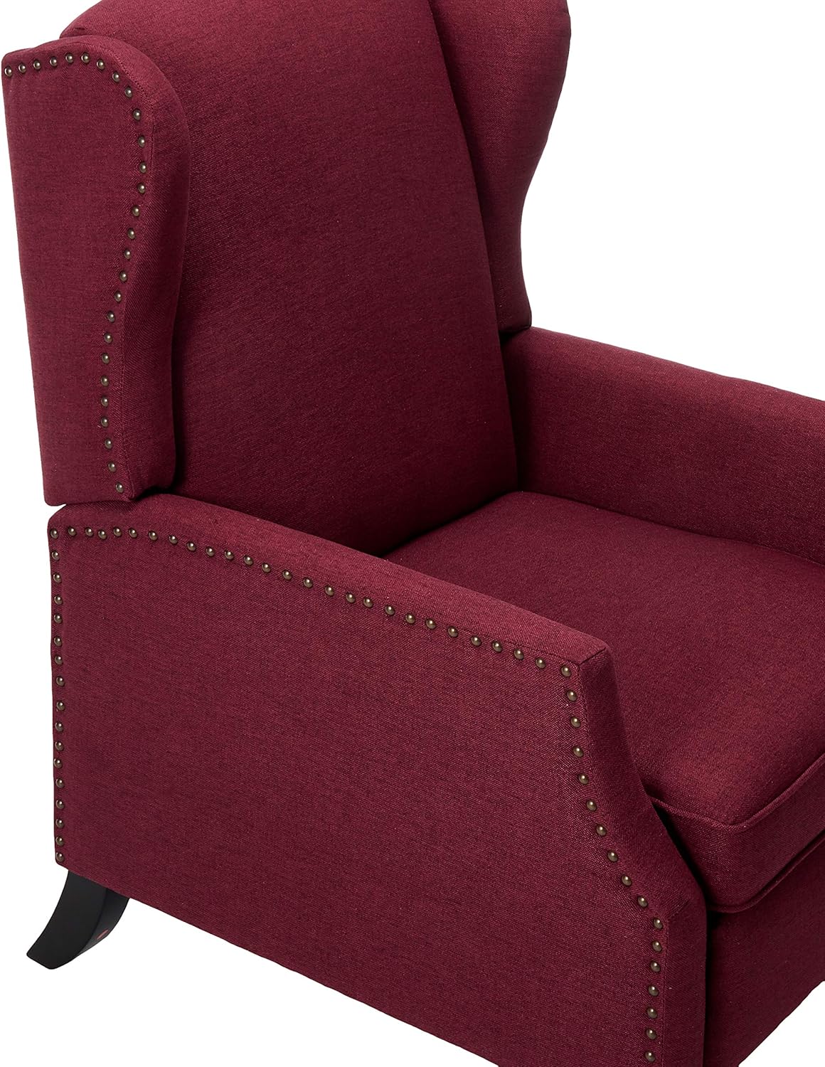 GDFStudio Weyland Wingback Traditional Fabric Recliner (Deep Red) 33.25D x 26.5W x 40H in