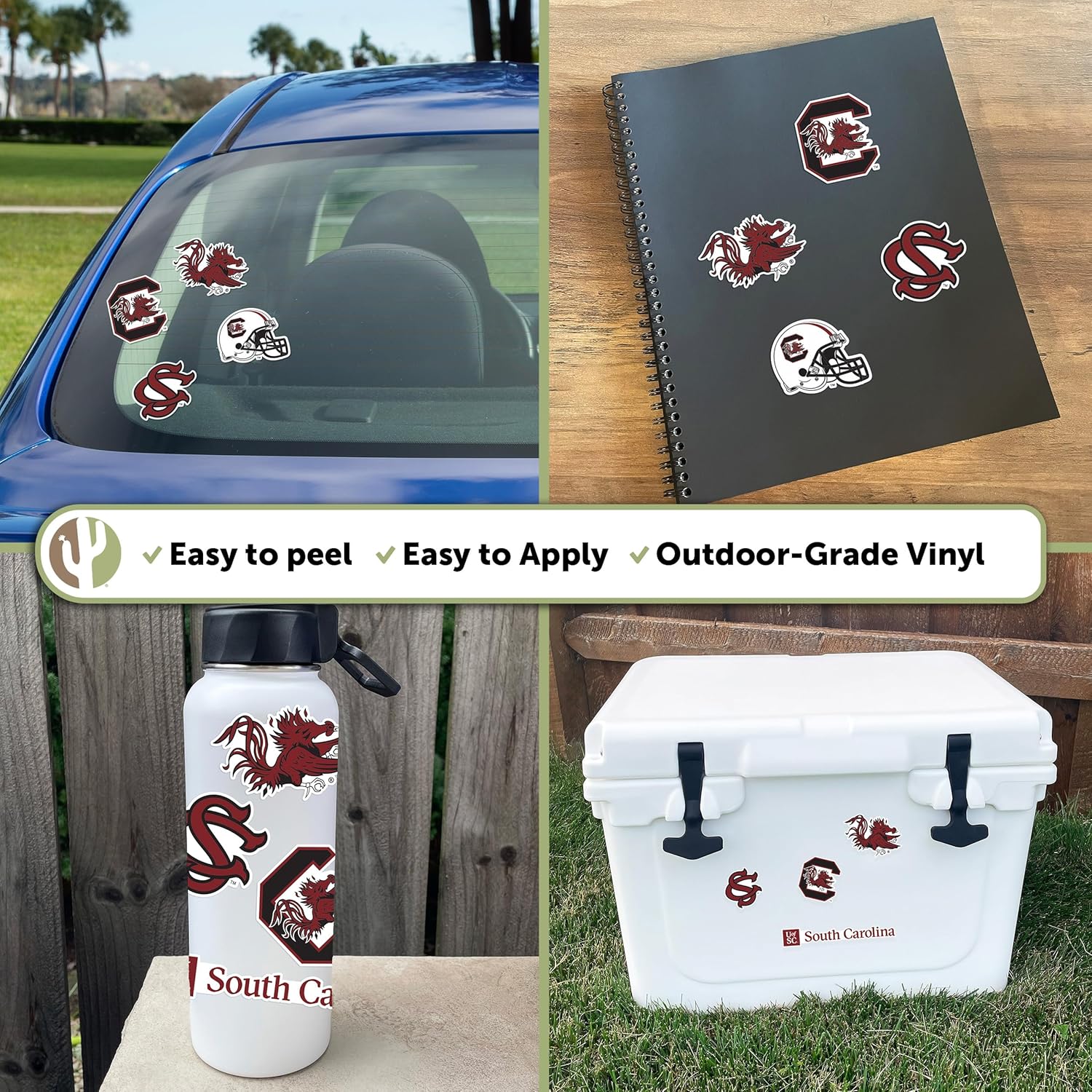 Desert Cactus University of South Carolina Sticker Gamecocks USC Cocky Vinyl Decals Laptop Water Bottle Car Scrapbook Sheet T2 (Type 2) - Image 2
