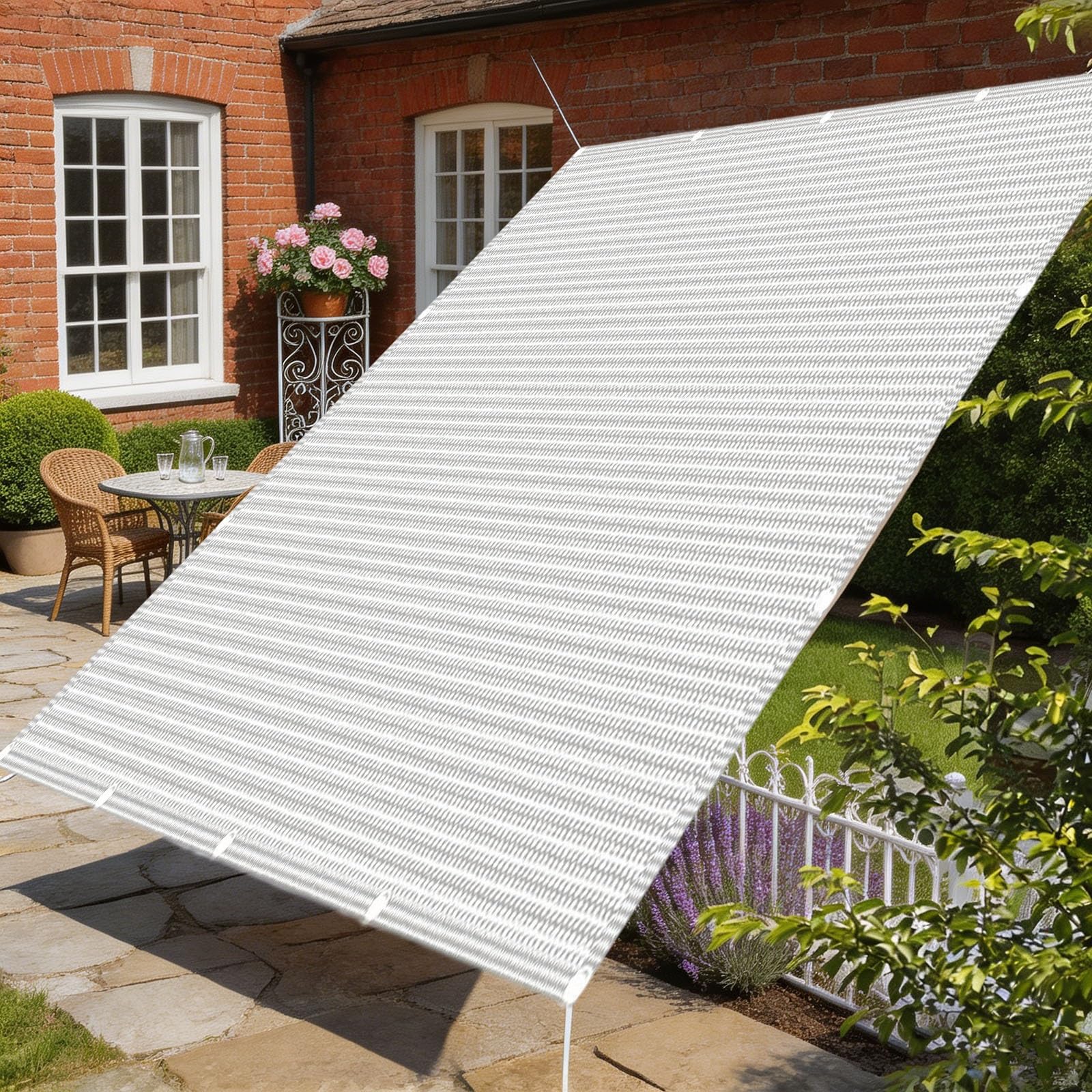 Voile d'ombrage respirant et coupe-vent pour patio moderne