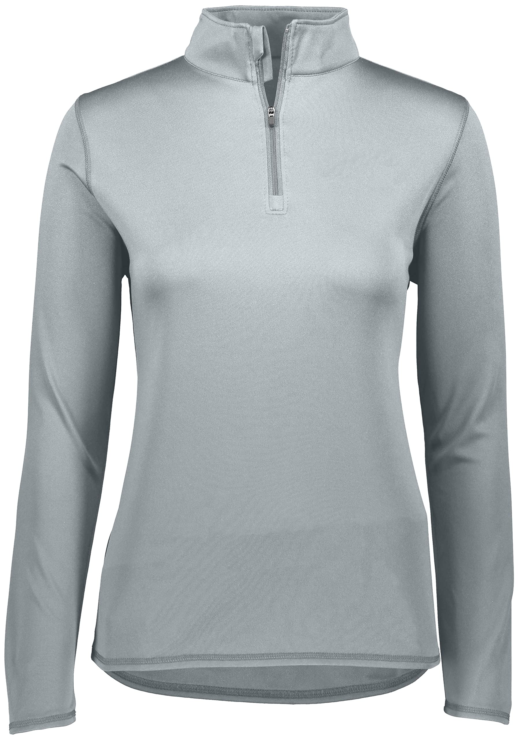 Augusta Sportswear Ladies Attain Wicking 1/4 Zip Pullover - Women's Running Long Sleeve Jacket with Sun Protection, Silver, X-Small