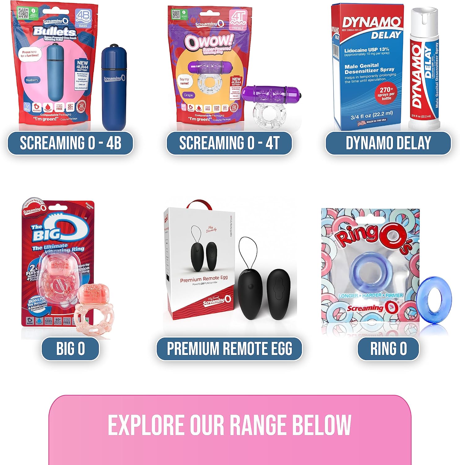 Screaming O Cock Ring for Couples, Vibrating 4T OWow, Grape, 1ct | Stretchy silicone cock ring for partner play; 5 speeds plus pulse, waterproof, body-safe SEBS, treble motor