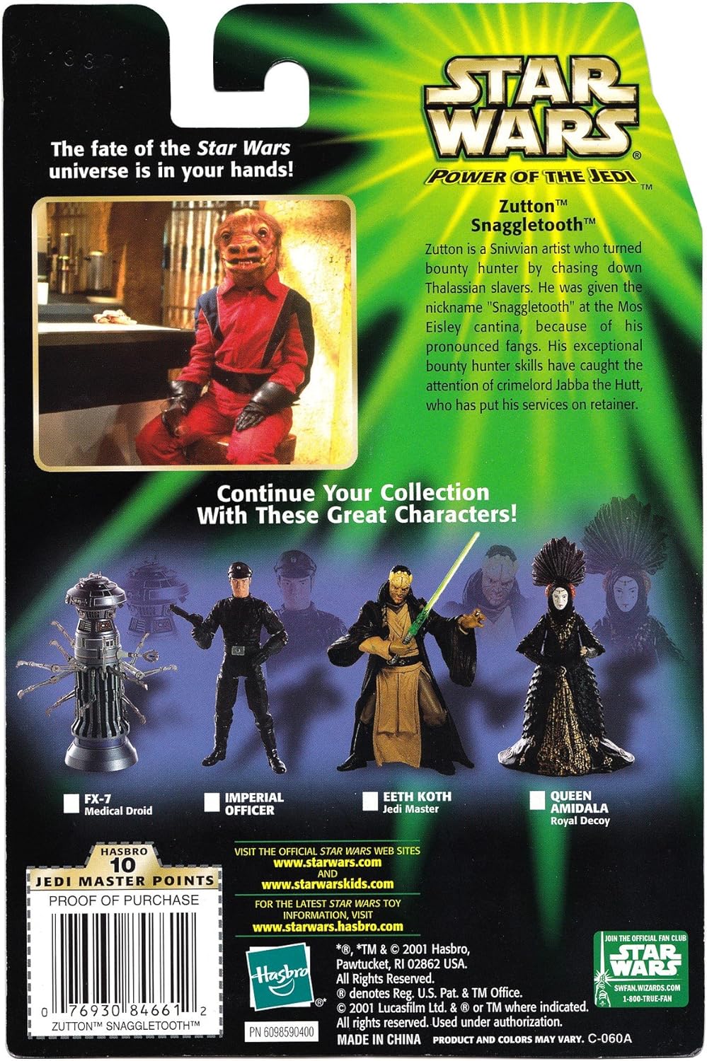 Star Wars 2001 Power of the Jedi - Zutton Snaggletooth