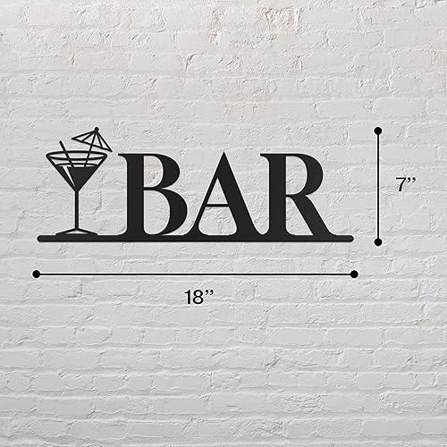 Miniatura 4 de Vivegate Decoración de pared de barra de metal, letras modernas de barra negra para decoración de bar del hogar barra,Hora