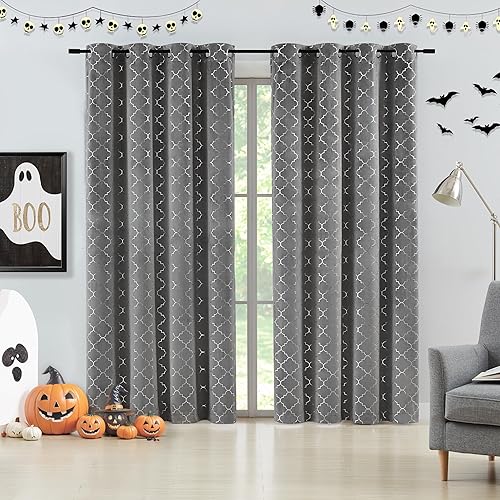 Miniatura 2 de Jackroy Cortinas suaves de terciopelo gris de lujo de 63 pulgadas de largo, juego de 2 paneles para dormitorio, cortinas opacas clásicas