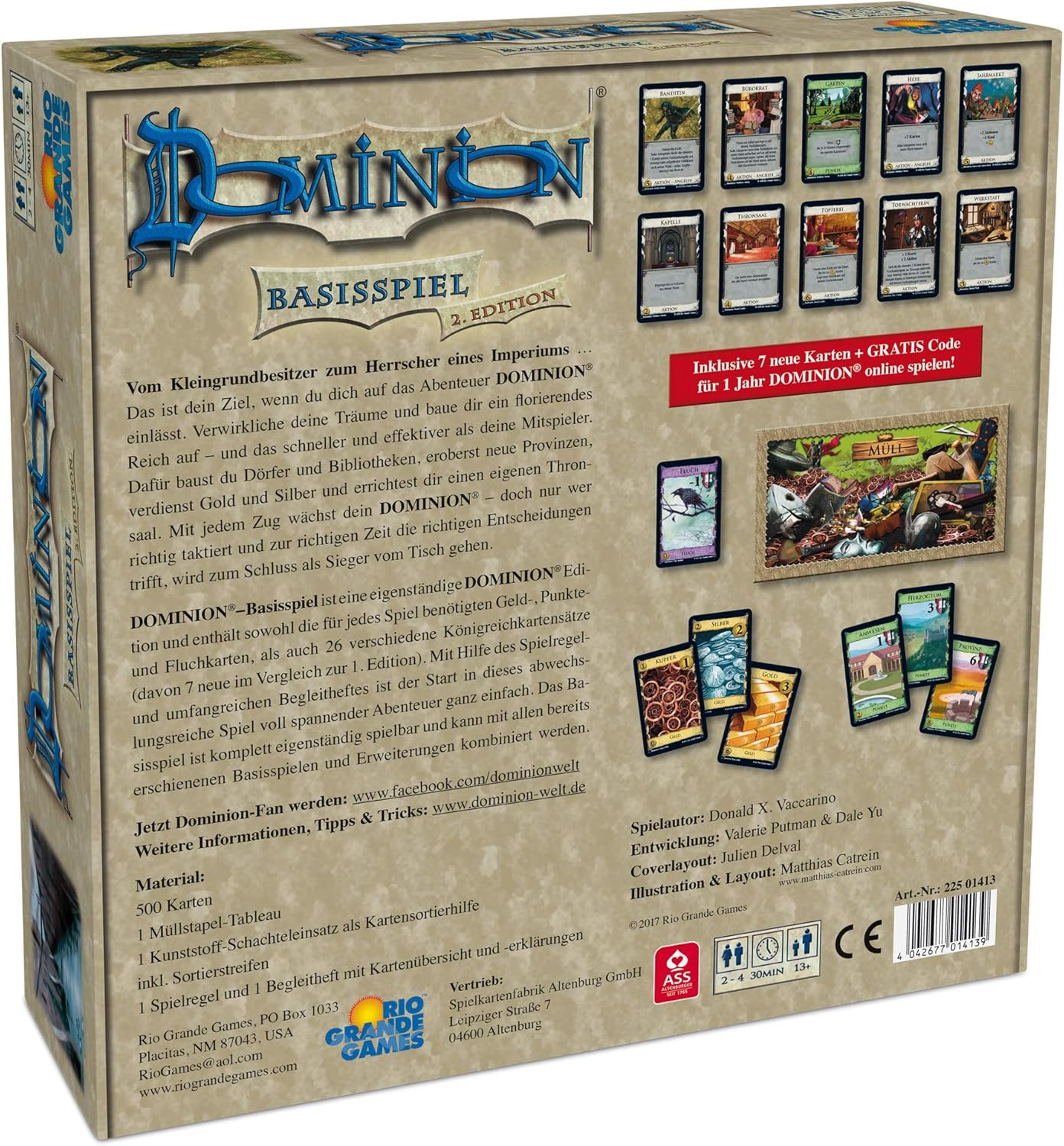 Rio Grande Games DOMINION庐 Base Game - Board Game for All The Family, Second Edition (German Language) 22501413