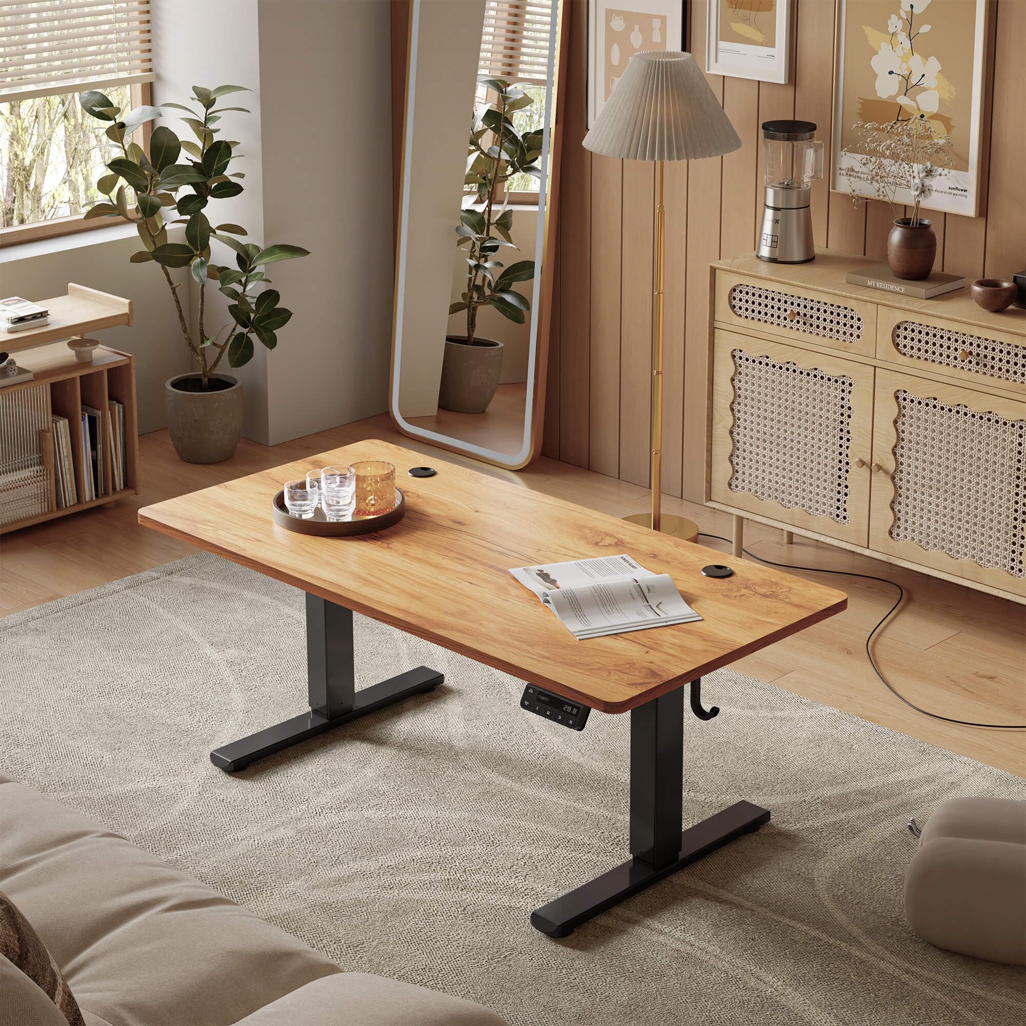 Amazon | YIHAYO ローデスク 高さ46-72cm 昇降デスク 幅120cm 奥行き  