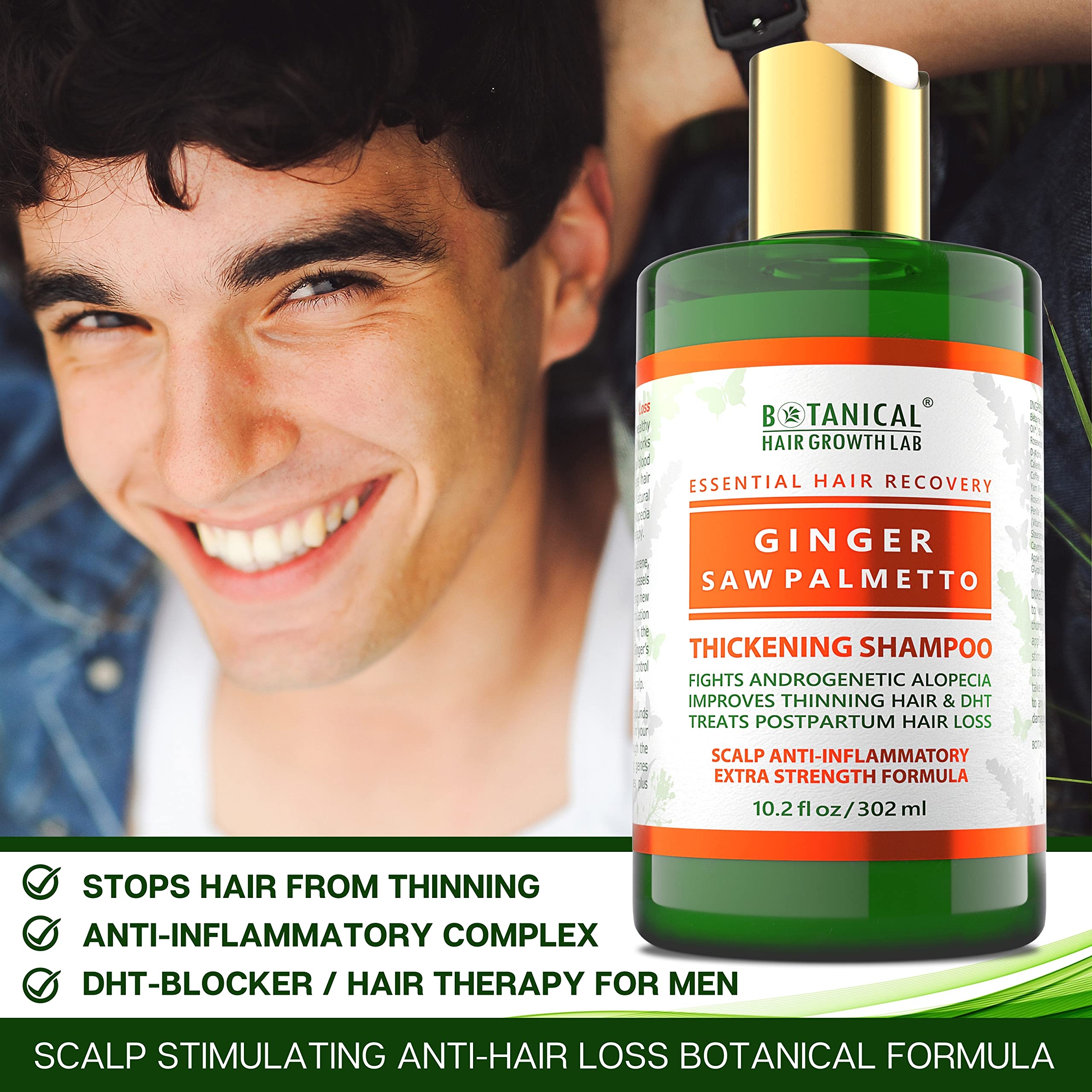 Buy BOTANICAL HAIR GROWTH LAB Hair Loss Shampoo Ginger Saw Palmetto Extra Strength