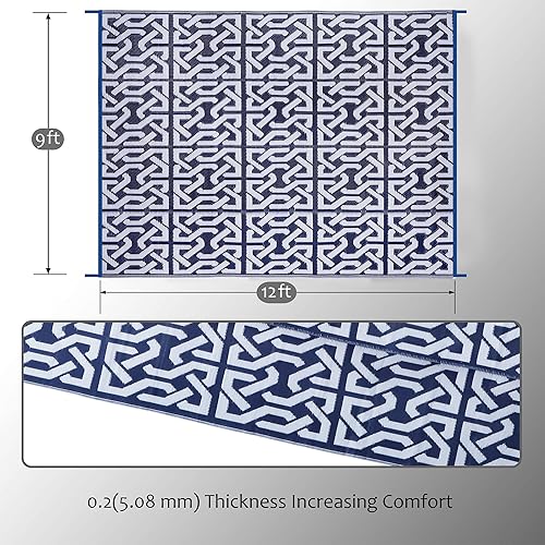 Miniatura 56 de SAND MINE Alfombras reversibles, alfombra de paja de plástico, alfombra de área moderna, alfombra de pavimento grande y alfombra para exteriores