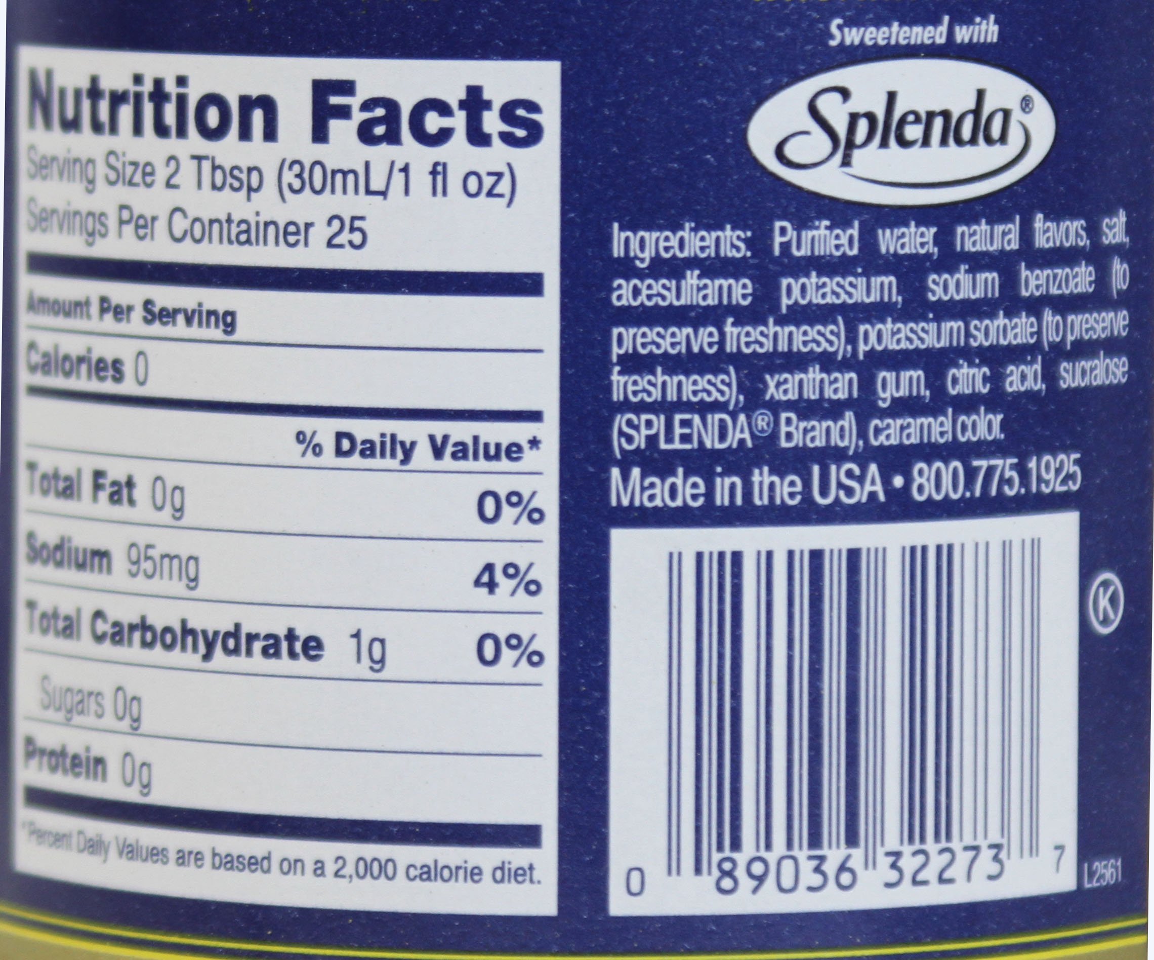 Torani Sugar Free Salted Caramel Flavoring Syrup, 750mL (25.4 Fl Oz