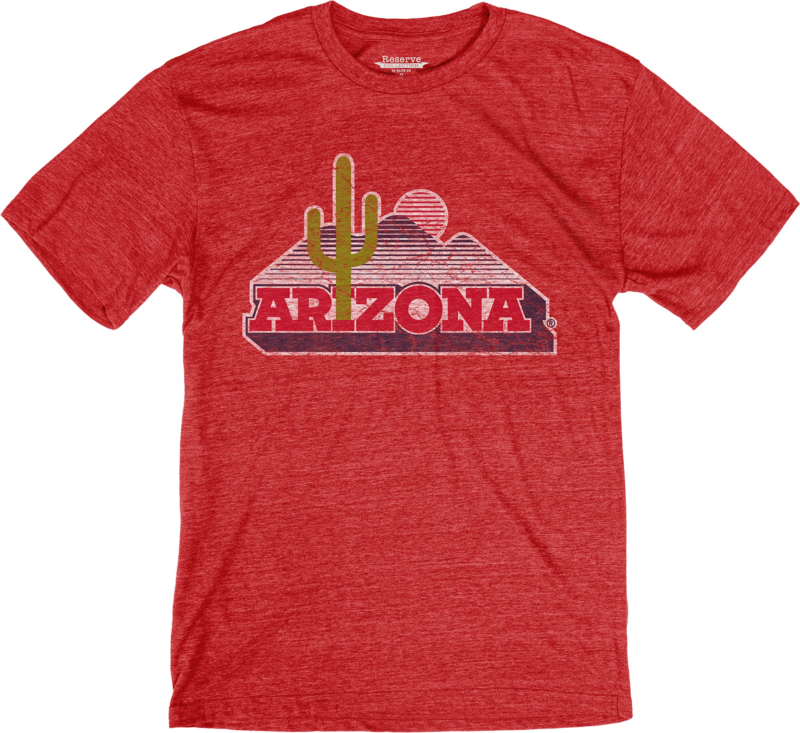 Reserve Collection by Blue 84 Arizona Wildcats Tri-Blend T-Shirt Vintage Retro Team Color, Red, Small