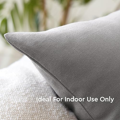 Vista 84 de Encasa Homes - Juego de 2 fundas de almohada, 18 x 18 pulgadas, lona de algodón teñidas, cuadradas, decorativas, para sofá, silla, cama y hogar, Azul