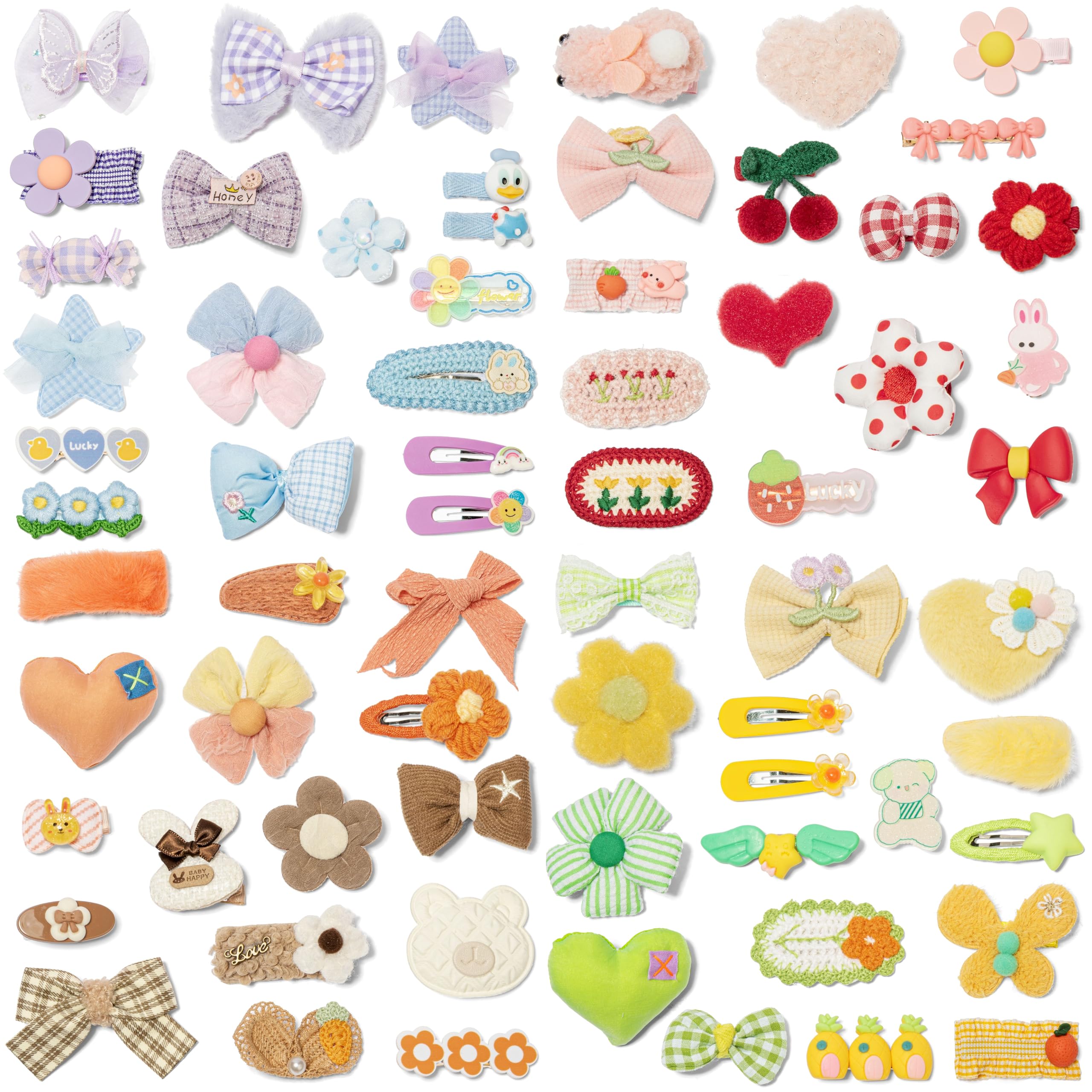Hair Clips for Girls 68 Pcs Bundle No Slip Assorted Barrettes for Kids Bows Cute Hair Accessories for Little Girls Teens Toddlers Child Kids Gifts