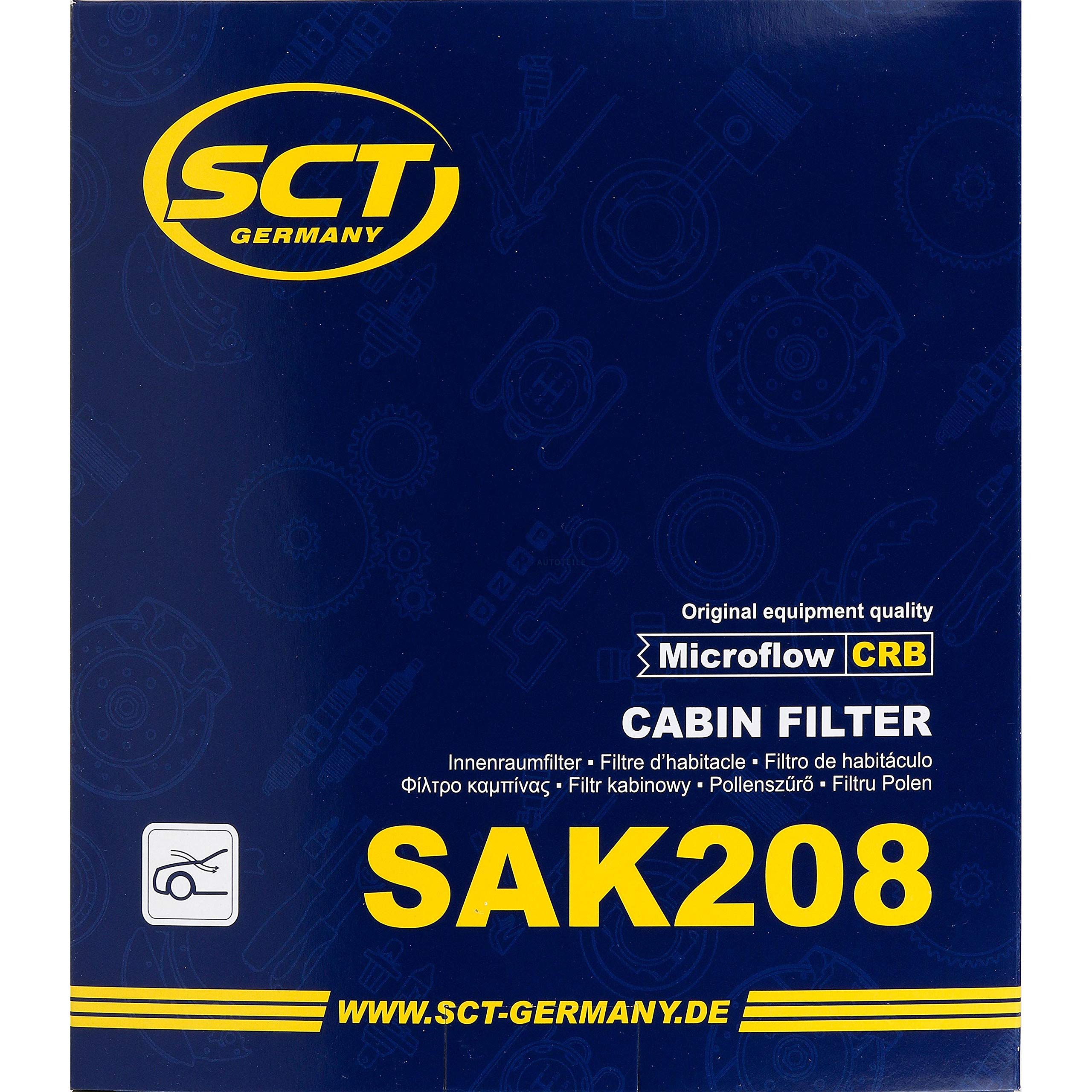 QR-Parts Set 85581029 SAK 208 20 filtros originales SCT para habitáculo, filtro de polen
