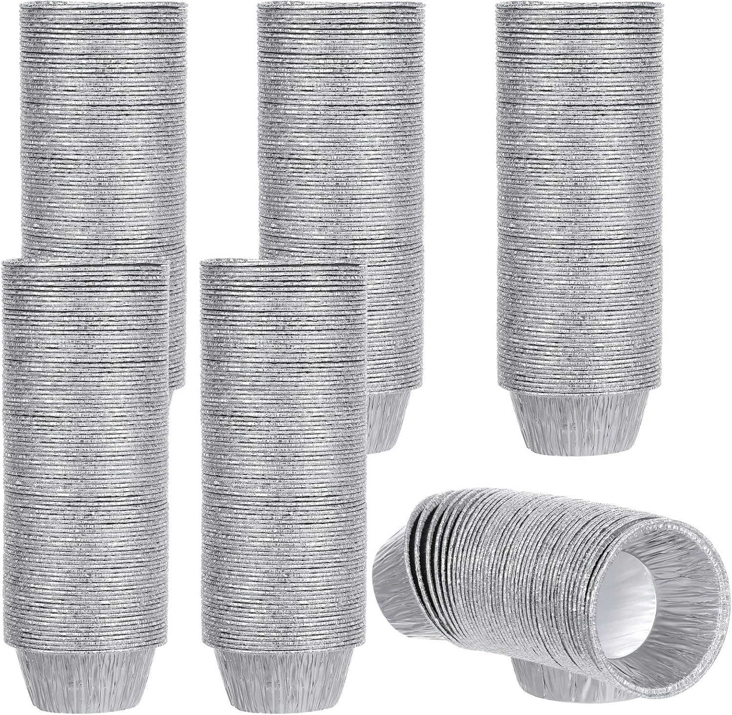 300 Pack Aluminum Foil Ramekins, 4 oz Disposable Ramekins, Tin Baking Cups with Superior Heat Conductivity for Tart, Pudding, Cupcake, Souffle, Appetizer, Oven Freezer Safe Silver