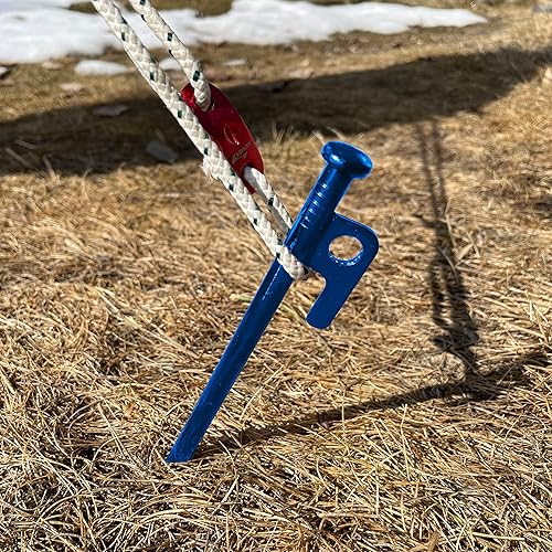 Miniatura 6 de Estacas de acero al carbono de 12 pulgadas, clavijas de metal resistentes para una tienda de campaña, toldo, lona, toldo o red de voleibol (paquete