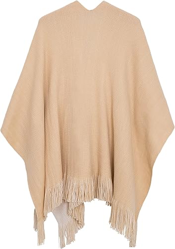 Miniatura 2 de Urban CoCo Capa de poncho vintage de invierno para mujer con borlas abrigo cruzado