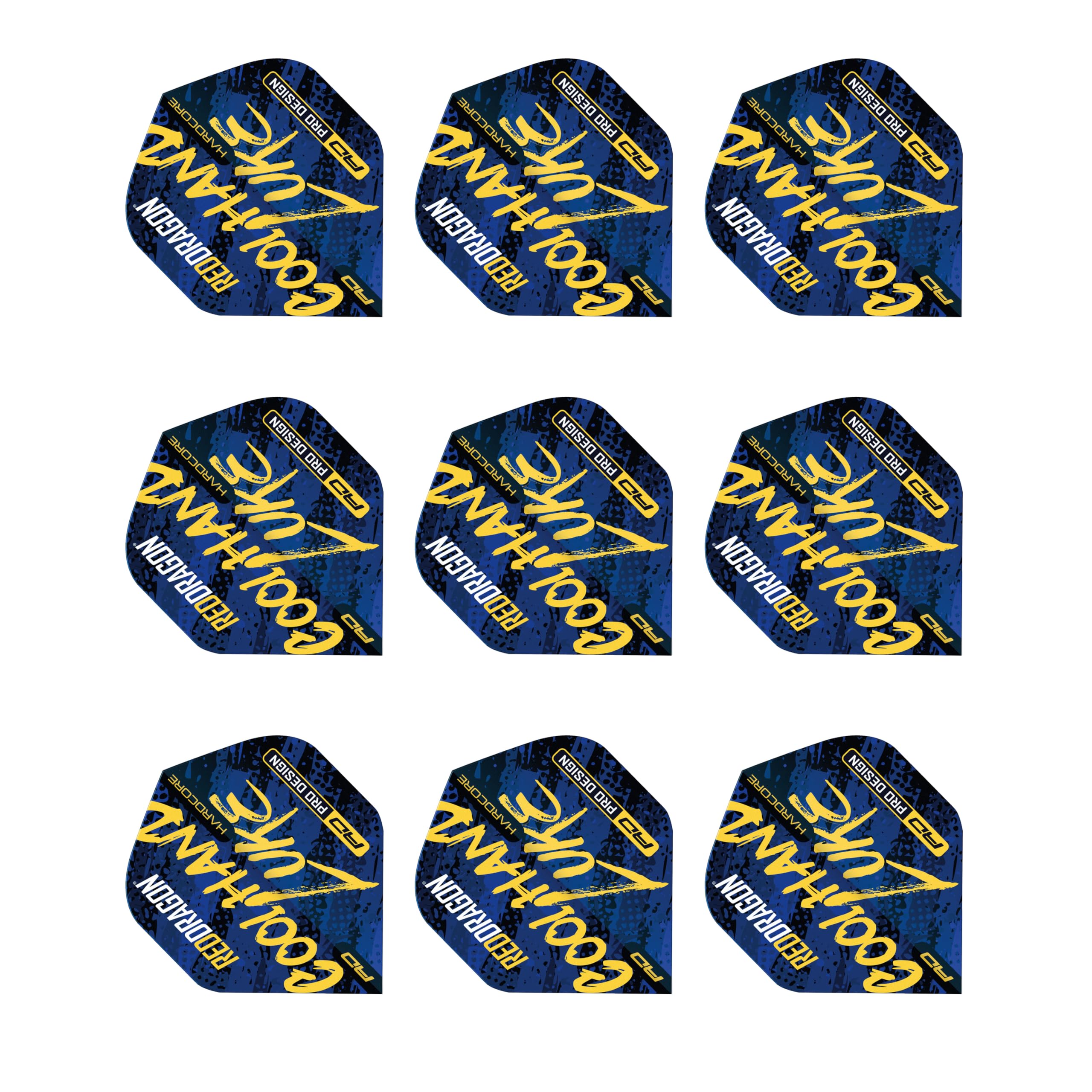 RED DRAGON Gracze Hardcore Dart Flights - 3 zestawy w opakowaniu (łącznie 9 lotów do darta)