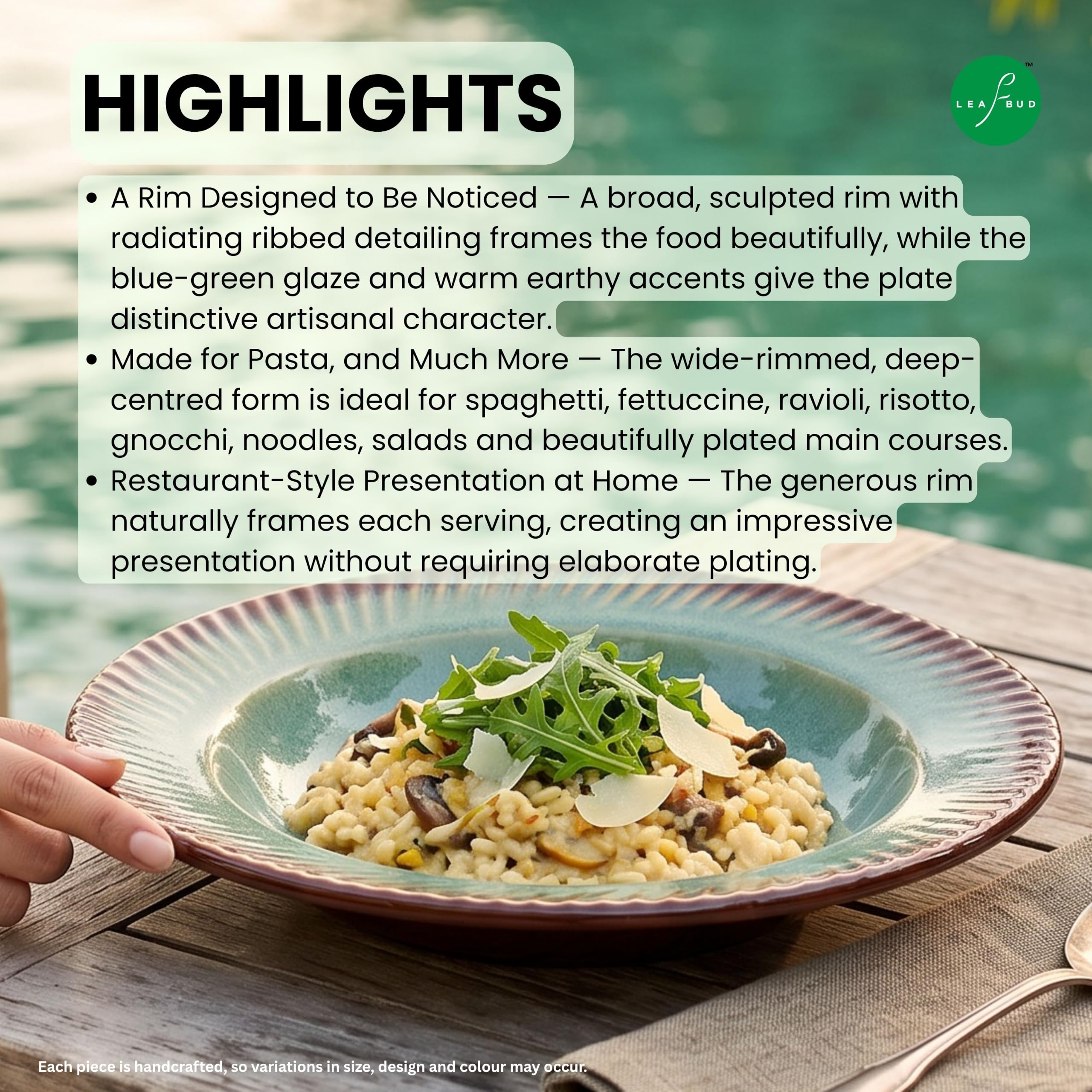 Verde Pasta Plate - Eco-Friendly & Durable -3