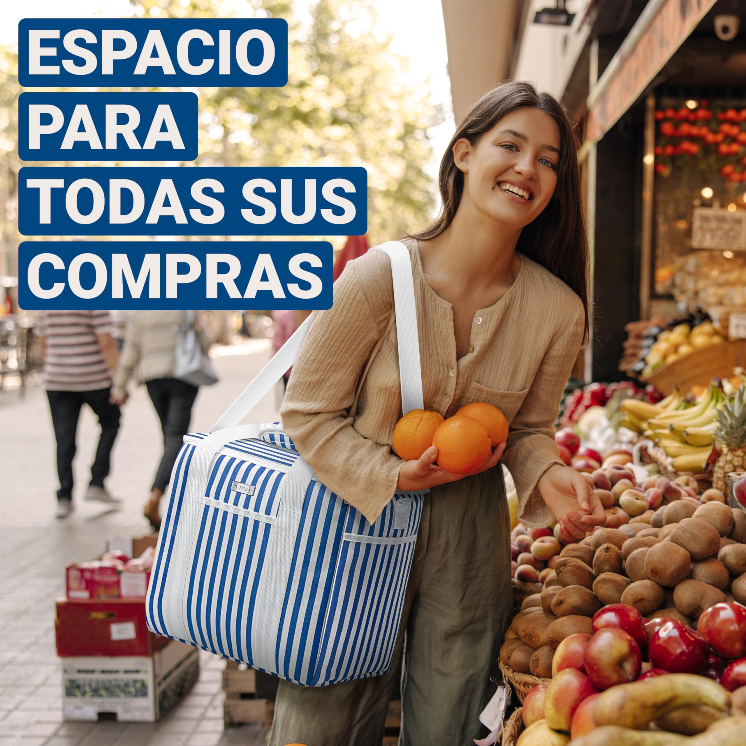 HOEL Bolsa isotérmica para comida y bebida, bolsa térmica aislada, bolsa de almuerzo impermeable y antigoteo, bolsa aislante para coche y compras, bolsa de pícnic, bolsa de almuerzo