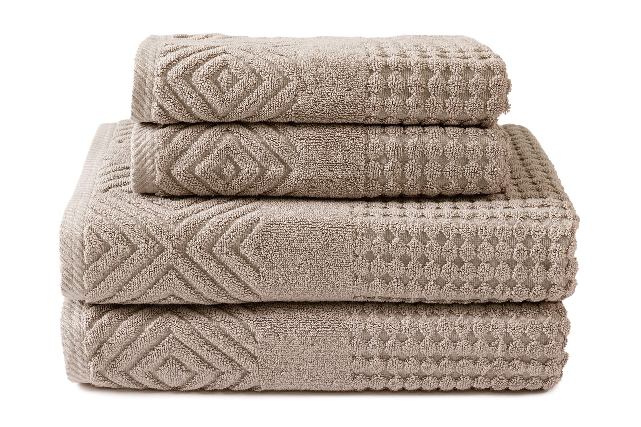 TexereSilkTexere Organic Cotton Bath Towels (Oxford Tan 4 PK, 4) for Dad