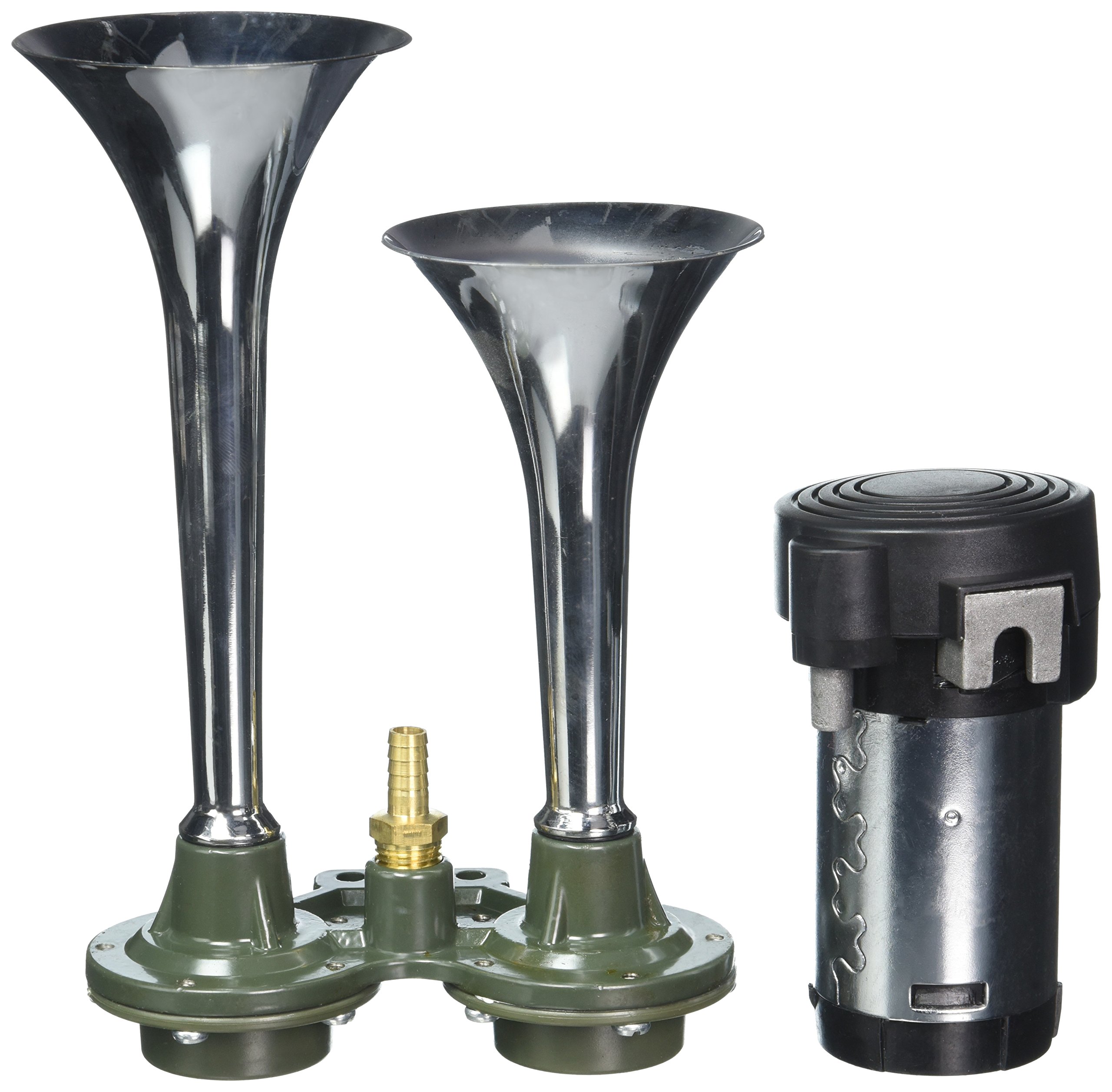 Spec-D Tuning AH-6202 Air Horn System 115Db 12V w/Compressor Dual 2PCS Trumpets Zinc Alloy