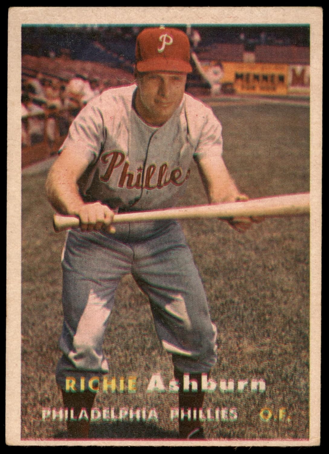 1957 Topps #70 Richie Ashburn Philadelphia Phillies (Baseball Card) VG Phillies